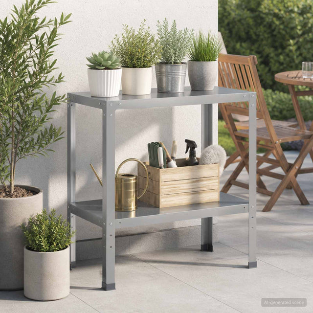 Vidaxl planttafel 100 x 40 x 80 cm gegalvaniseerd staal zilver