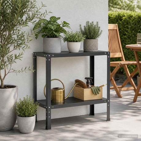 Vidaxl planttafel 80 x 40 x 80 cm gepoedercoat staal zwart