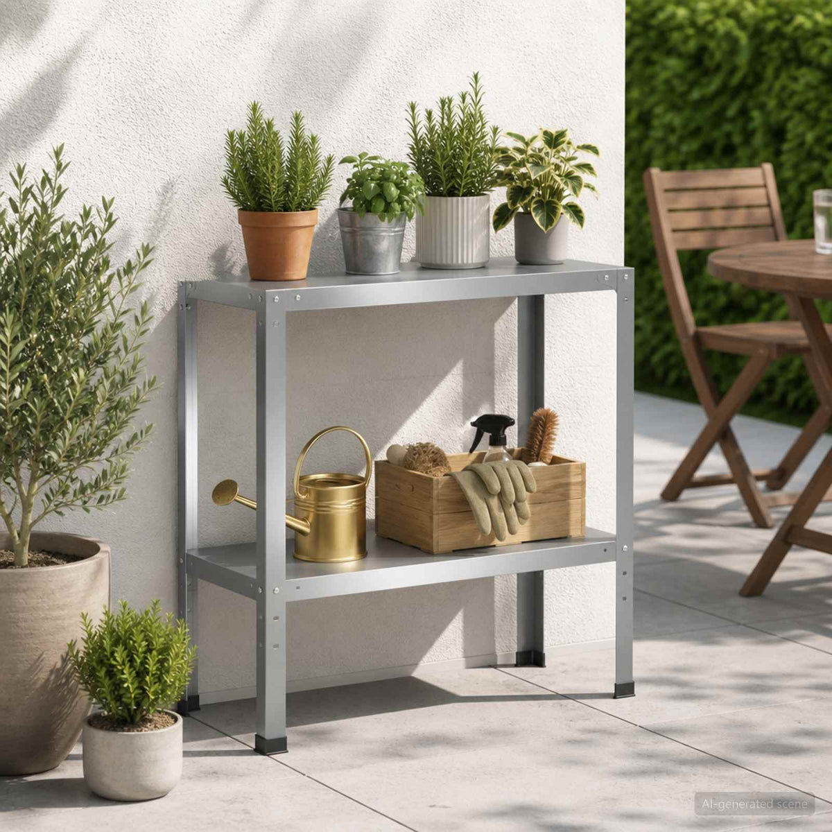 Vidaxl planttafel 80 x 40 x 80 cm gegalvaniseerd staal zilver