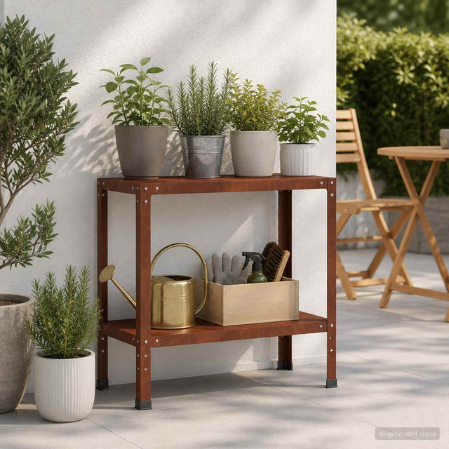 Vidaxl planttafel 80 x 40 x 80 cm weervast staal roestkleurig