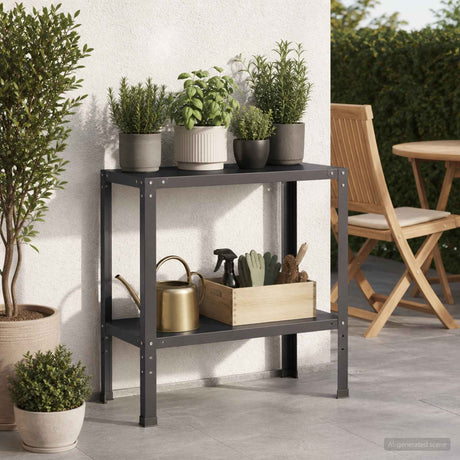 Vidaxl planttafel 60 x 40 x 80 cm gepoedercoat staal zwart