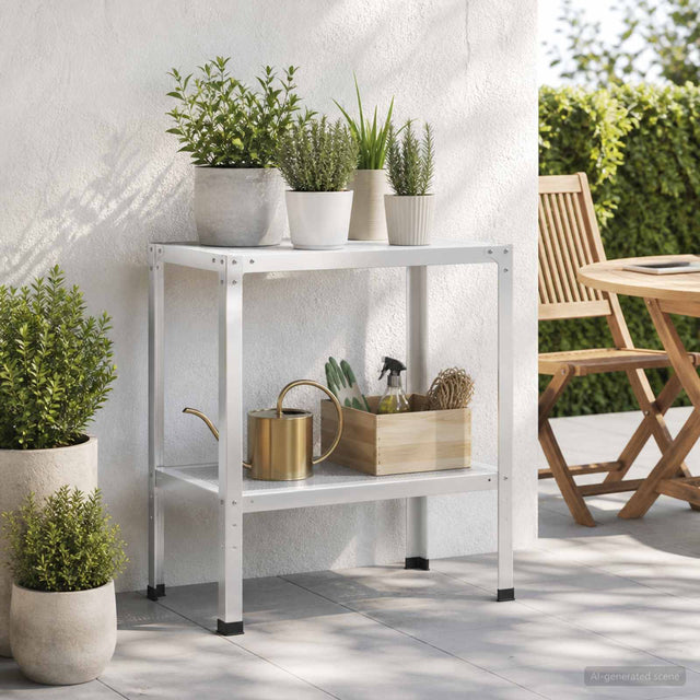 Vidaxl planttafel 60 x 40 x 80 cm gepoedercoat staal wit