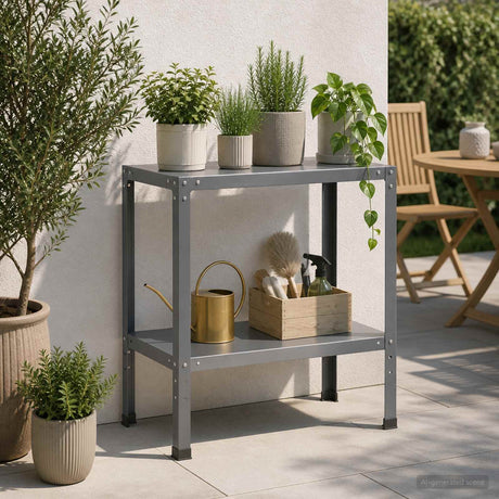 Vidaxl planttafel 60 x 40 x 80 cm gepoedercoat staal antraciet