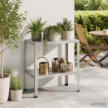 Vidaxl planttafel 100 x 50 x 80 cm roestvrij staal zilver