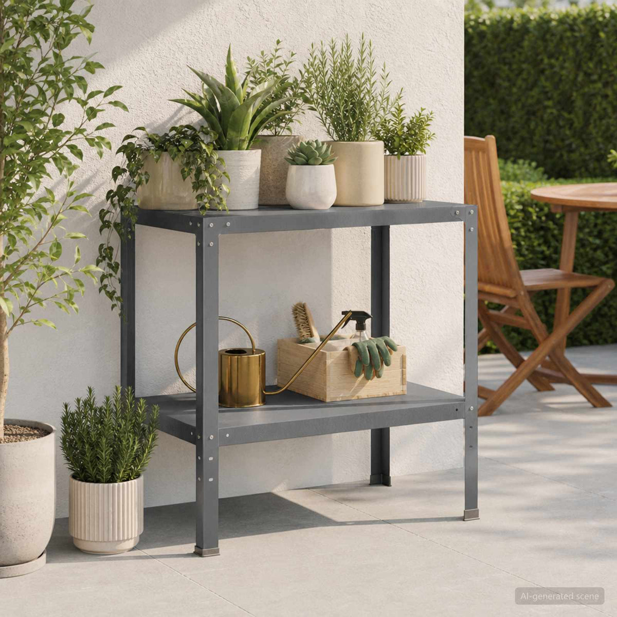 Vidaxl planttafel 60 x 50 x 80 cm gepoedercoat staal antraciet