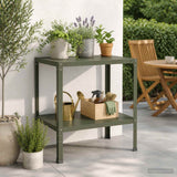 Vidaxl planttafel 60 x 50 x 80 cm gepoedercoat staal olijfgroen