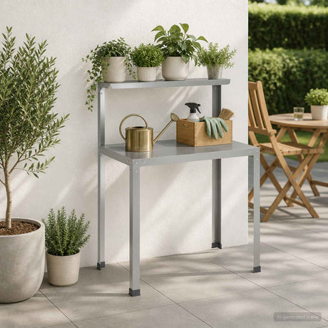 Vidaxl planttafel 80 x 50 x 104 cm gegalvaniseerd staal zilver