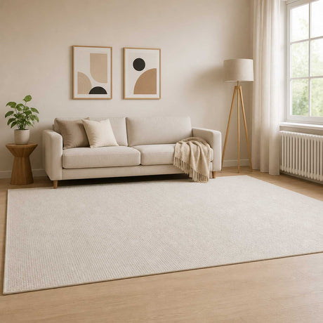 Vidaxl vloerkleed crèmekleurig 160 x 230 cm 100% polyester 3 mm