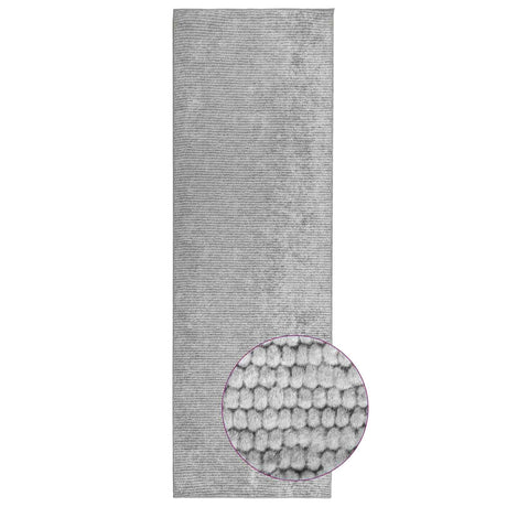 Vidaxl vloerkleed grijs 80 x 400 cm 100% polyester 3 mm wasbaar
