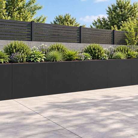 Vidaxl keerwand 4 st 40 x 12 x 30 cm staal zwart