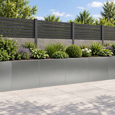 Vidaxl keerwand 4 st 40 x 12 x 30 cm gegalvaniseerd staal zilver