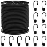 Vidaxl bungee koorden met haken 6 mm zwart pp en rubber