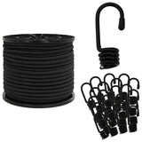 Vidaxl bungee koorden met haken 8 mm zwart pp en rubber