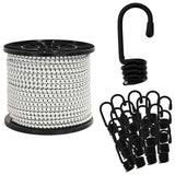 Vidaxl bungee koorden met haken 8 mm zwart en wit pp en rubber