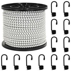 Vidaxl bungee koorden met haken 10 mm zwart en wit pp en rubber
