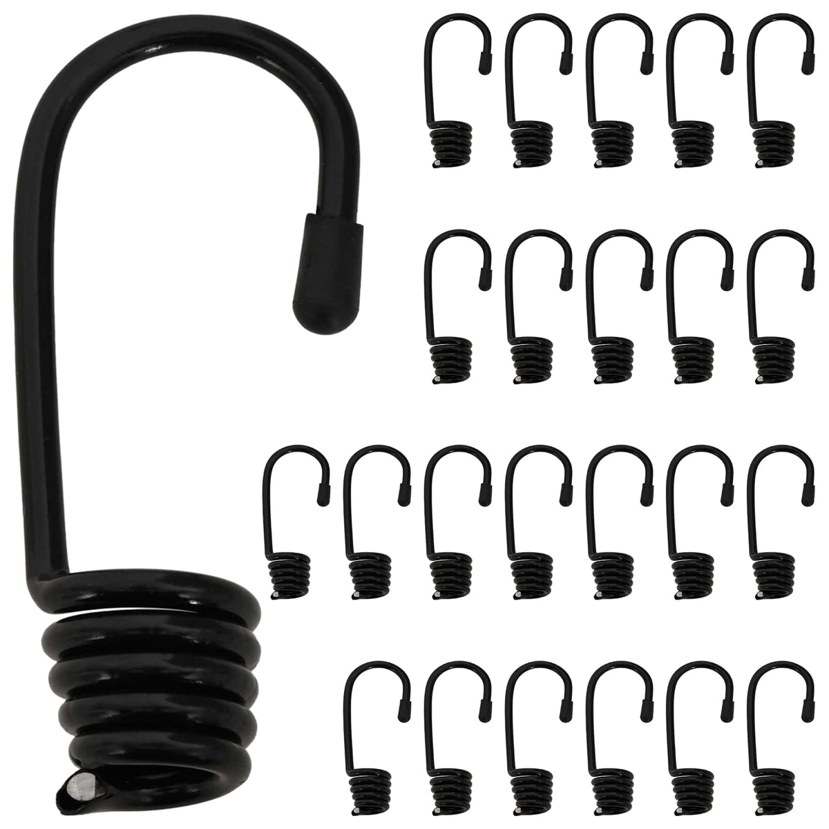Vidaxl haken 24 st zwart 6 mm x 5 cm staal
