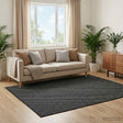 Vidaxl vloerkleed oriz zwart maaspatroon 240 x 240 cm 100% polyester