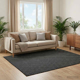 Vidaxl vloerkleed oriz zwart maaspatroon 240 x 240 cm 100% polyester