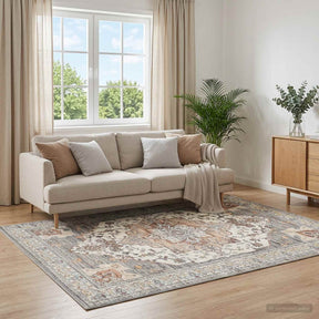 Vidaxl vloerkleed oriz bruin 240 x 340 cm 100% polyester