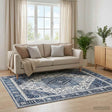 Vidaxl vloerkleed oriz donkerblauw 160 x 160 cm 100% polyester