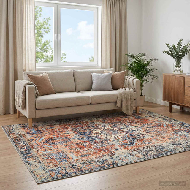 Vidaxl vloerkleed oriz oranje 80 x 150 cm 100% polyester