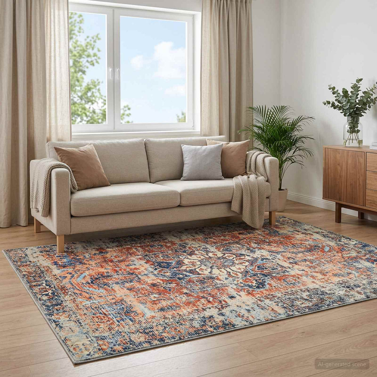 Vidaxl vloerkleed oriz oranje 120 x 170 cm 100% polyester