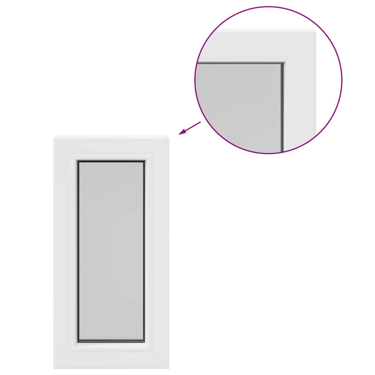 Vidaxl kelderraam interne kleur wit risor 30 x 90 cm
