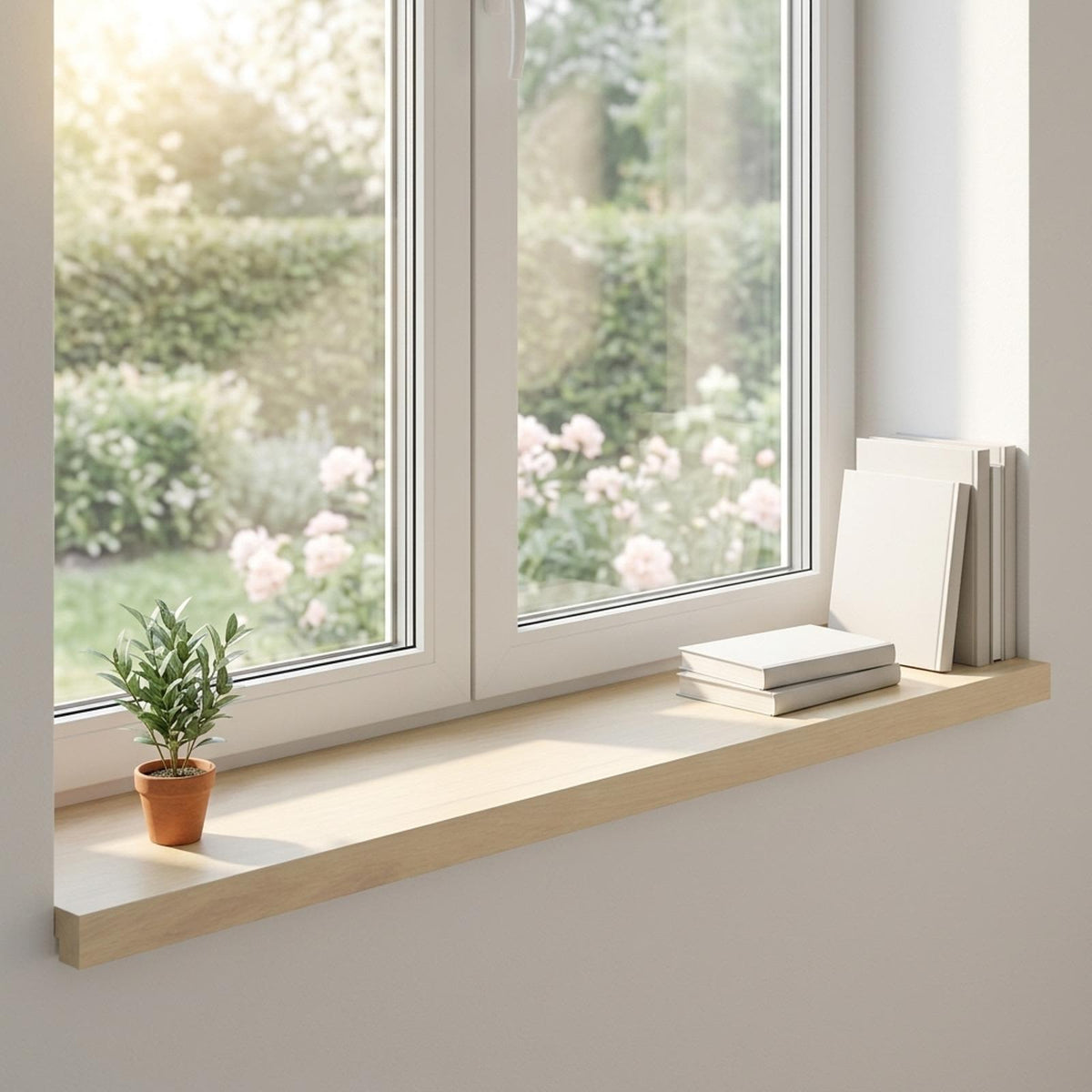 Vidaxl raamkozijnen 2 st wit 90 x 30 x 2 cm massief eikenhout