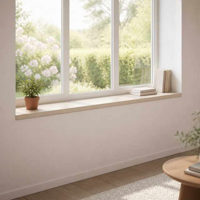 Vidaxl raamkozijnen 2 st wit 110 x 25 x 2 cm massief eikenhout