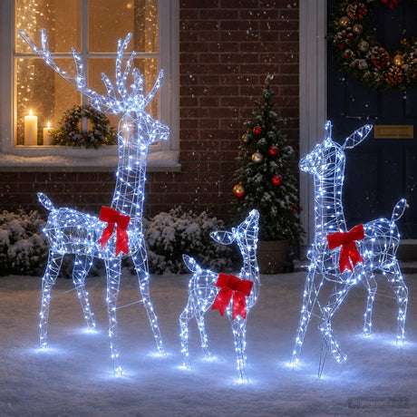 Vidaxl kerst led-rendierfamilie 700 led's koel wit 70 x 26 x 128 cm