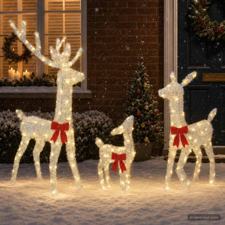 Vidaxl kerst led-rendierfamilie 300 led's warmwit 70 x 26 x 128 cm