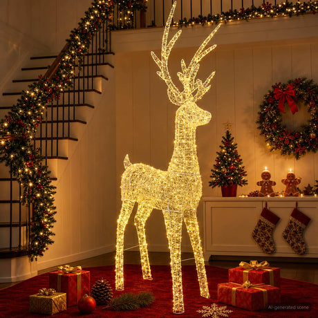 Vidaxl led-kerstverlichting rendier 1000 led's warmwit