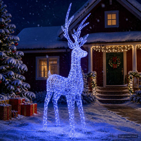 Vidaxl led-kerstverlichting rendier 1000 led's blauw 122 x 56 x 270 cm