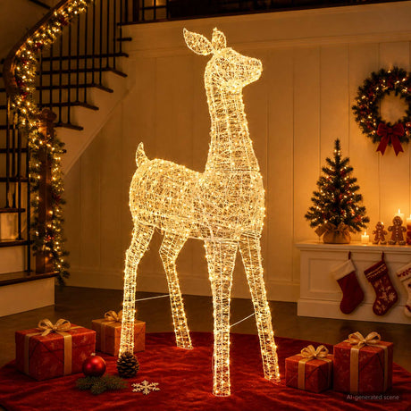 Vidaxl led-kerstverlichting rendier loviisa 900 led's warmwit