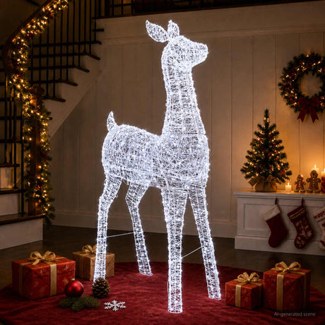 Vidaxl led-kerstverlichting rendier loviisa 900 led's koel wit