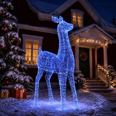 Vidaxl led-kerstverlichting rendier loviisa 900 led's blauw