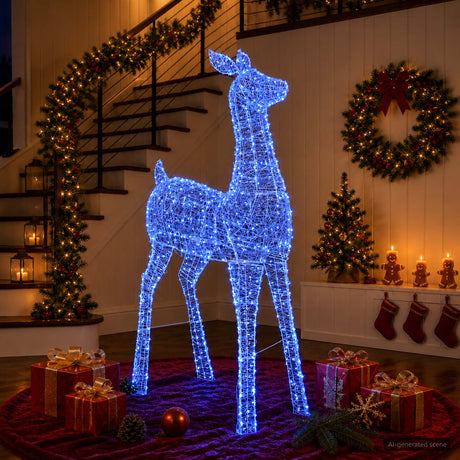 Vidaxl led-kerstverlichting rendier loviisa 900 led's blauw
