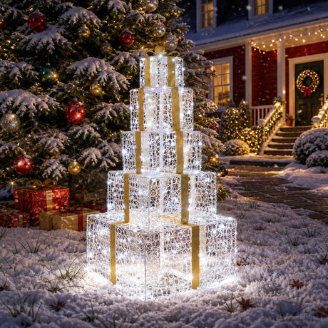 Vidaxl kerst led-cadeaudozen stapel 250 led's koel wit