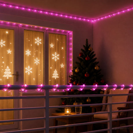 Vidaxl led-kerstlichtslang 120 led's roze 5 m