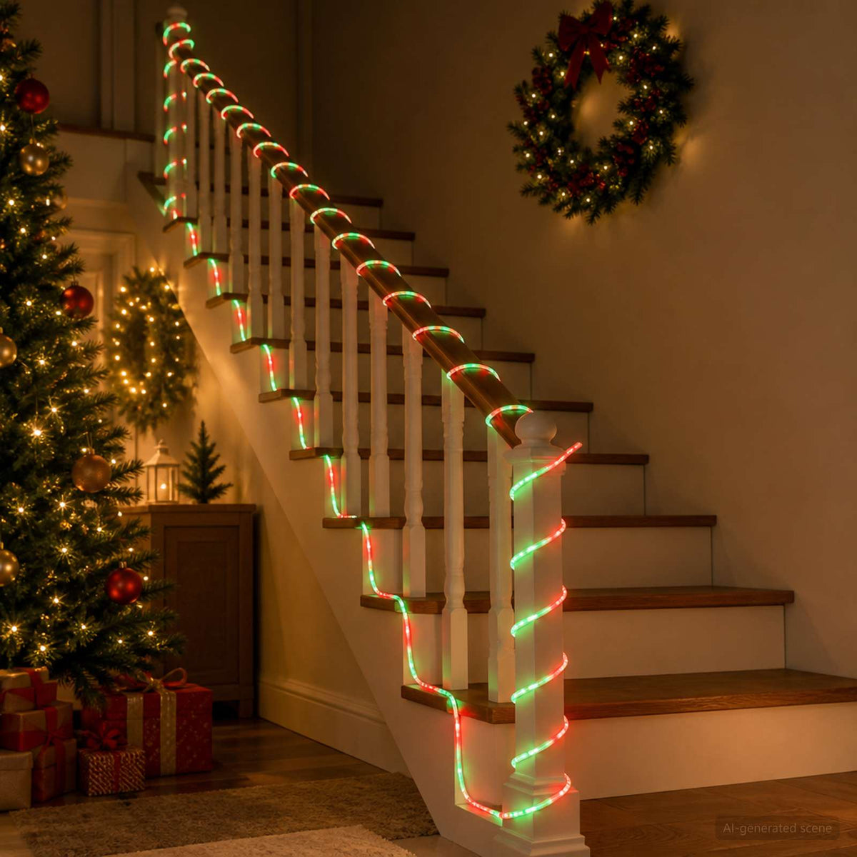 Vidaxl led-kerstlichtslang 240 led's rood, groen 10 m