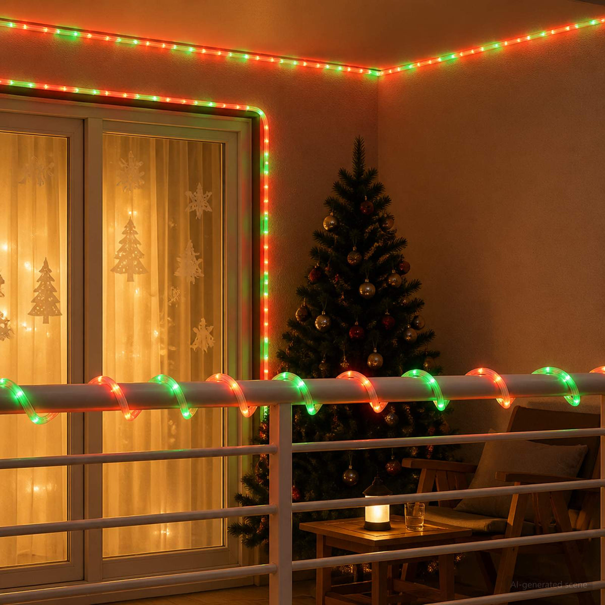 Vidaxl led-kerstlichtslang 240 led's rood, groen 10 m