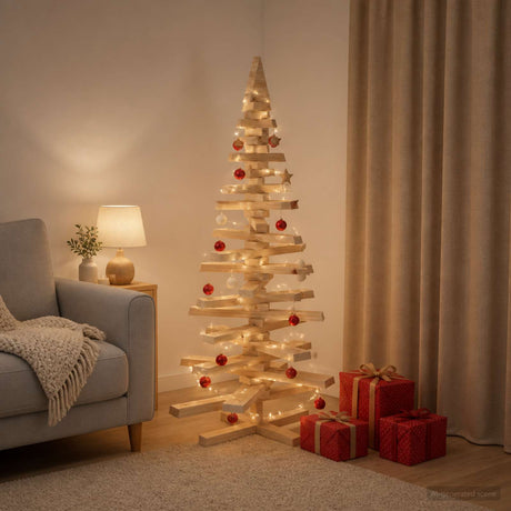 Vidaxl houten kerstboom kotka 120 cm massief grenenhout natuurlijk