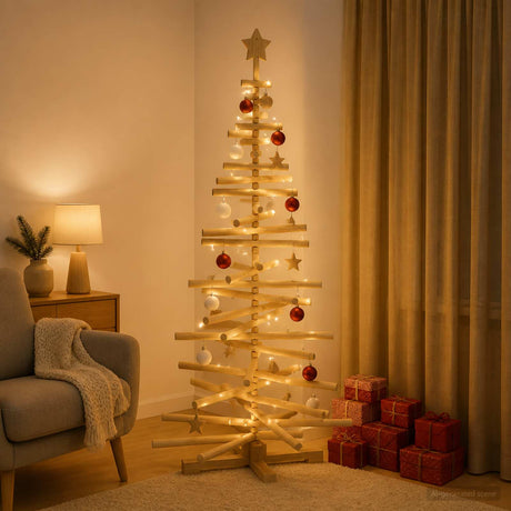 Vidaxl houten kerstboom kotka 150 cm massief grenenhout