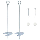 Vidaxl aardeankers 2 st ø10 x 40 cm gegalvaniseerd metaal zilver