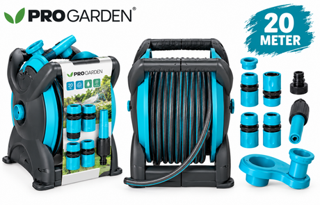 Pro garden tuinslanghouder met 20 meter slang en diverse accessoires