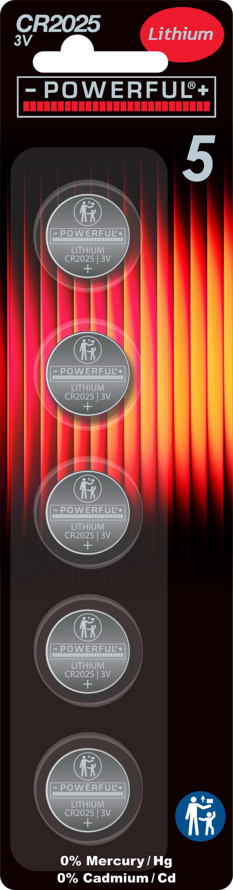 Batterij knoopcel cr2025 5 stuks