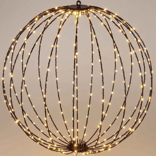 S.i.a. decoratie led bal 60 cm 400 led #039;s warm wit zwart