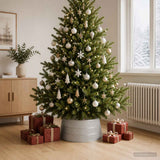 Vidaxl kerstboomrok kegelvormig zilver dia. 56 x 25,5 cm kunststof