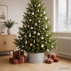 Vidaxl kerstboomrok kegelvormig zilver dia. 56 x 25,5 cm kunststof