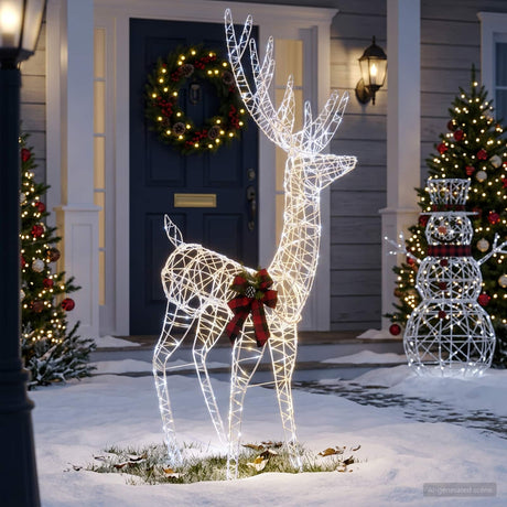 Vidaxl 3d kerst rendier loviisa 560 led's koel wit 96 x 40 x 180 cm